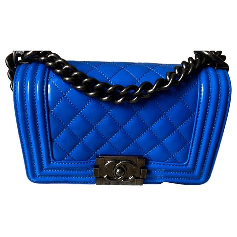 blue Chanel boy bag